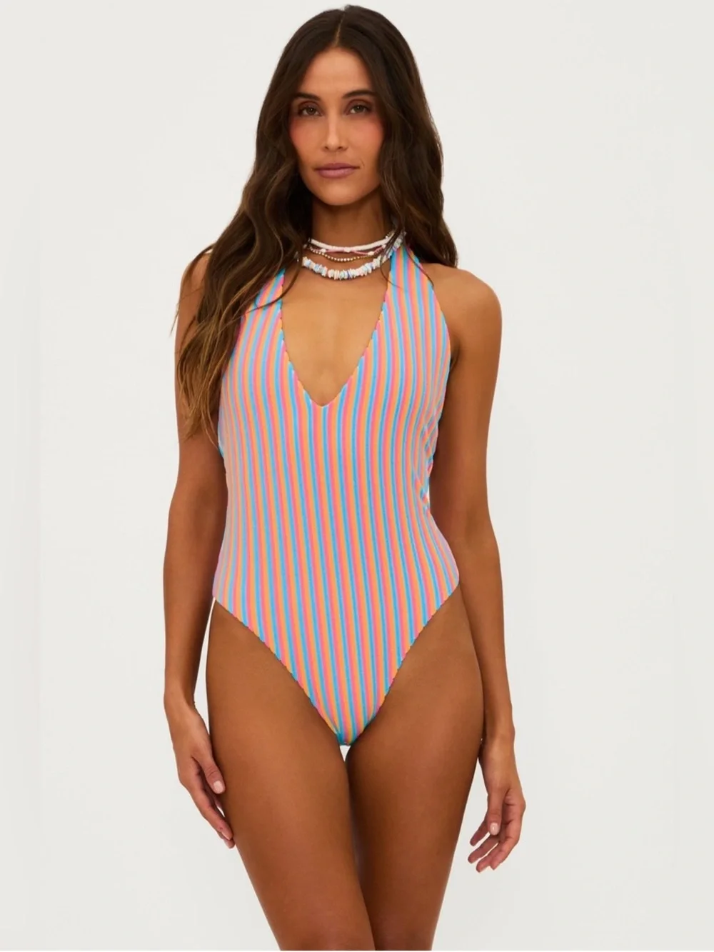 NWT Beach Riot Frida One Piece In Petal Stripes Sz XS
